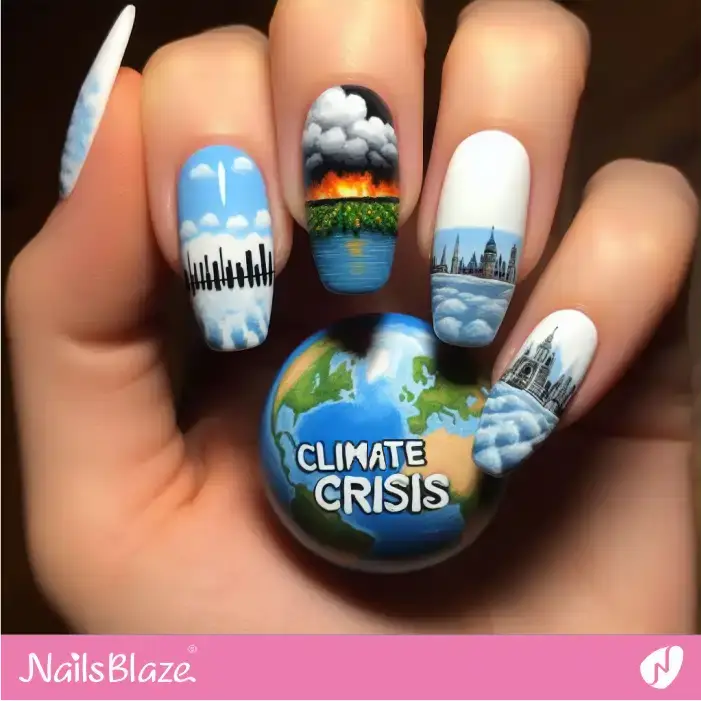 Climate Change Effects on Earth | Climate Crisis Nails - NB3180